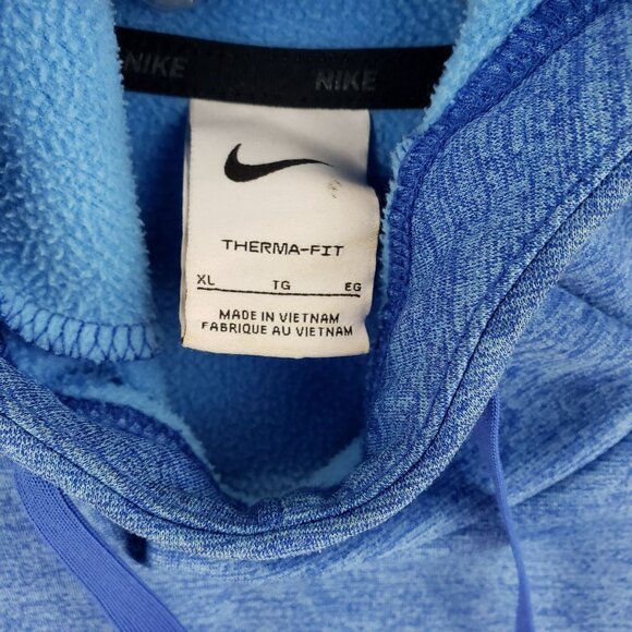 Nike Blue Pullover Hoodie With Front Pocket & Drawstring Hood Mens XL - Picture 9 of 10